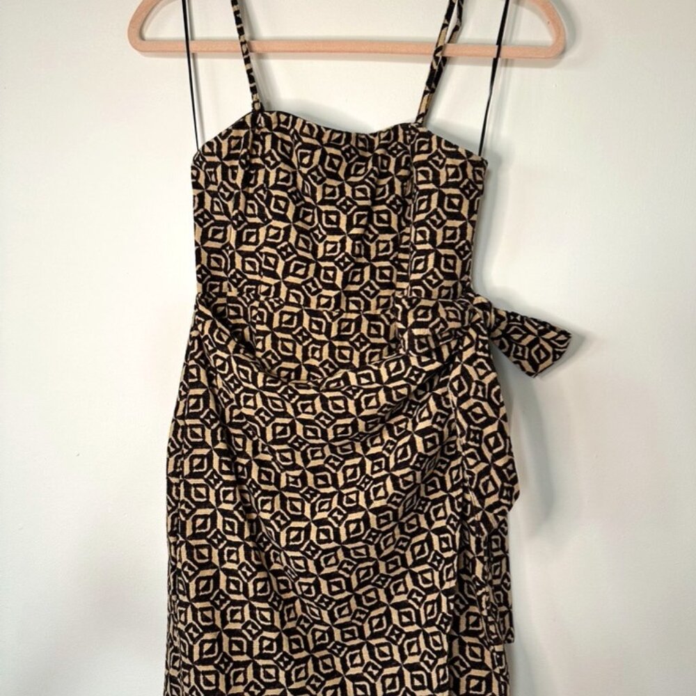 Urban Outfitters, patterned tie dress, brown/tan, Size XS